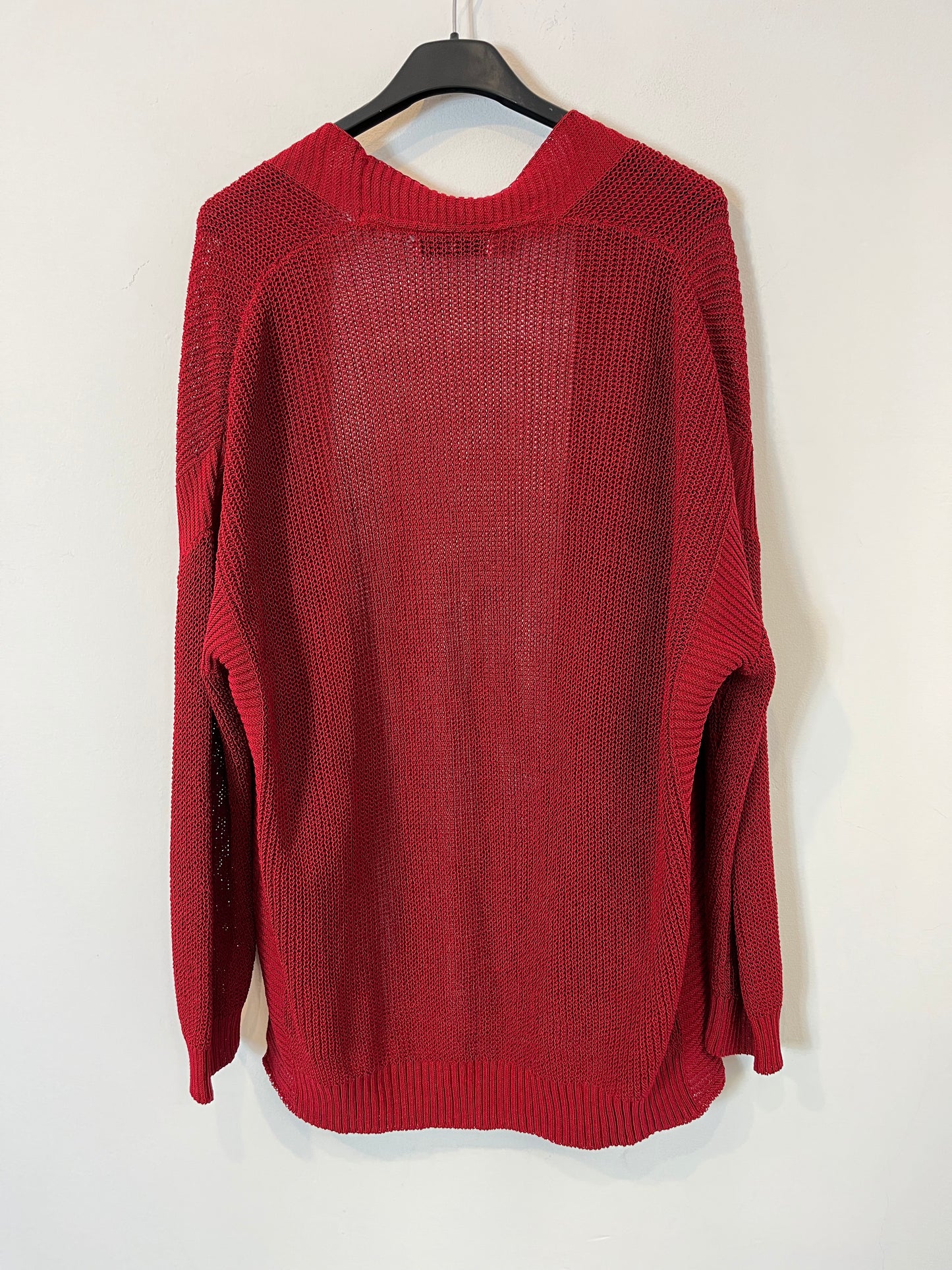 MANGO. Chaqueta hilo fluida color vino. T S