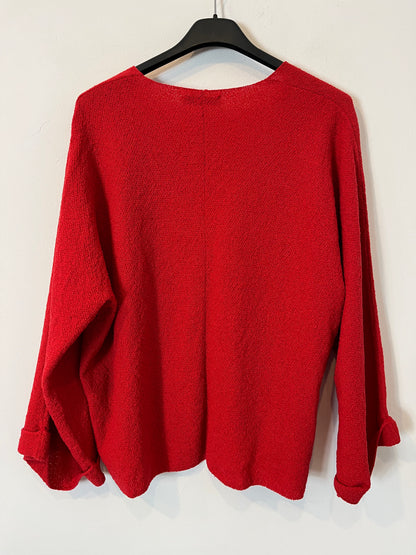 ZARA. Top punto rojo textura. T S