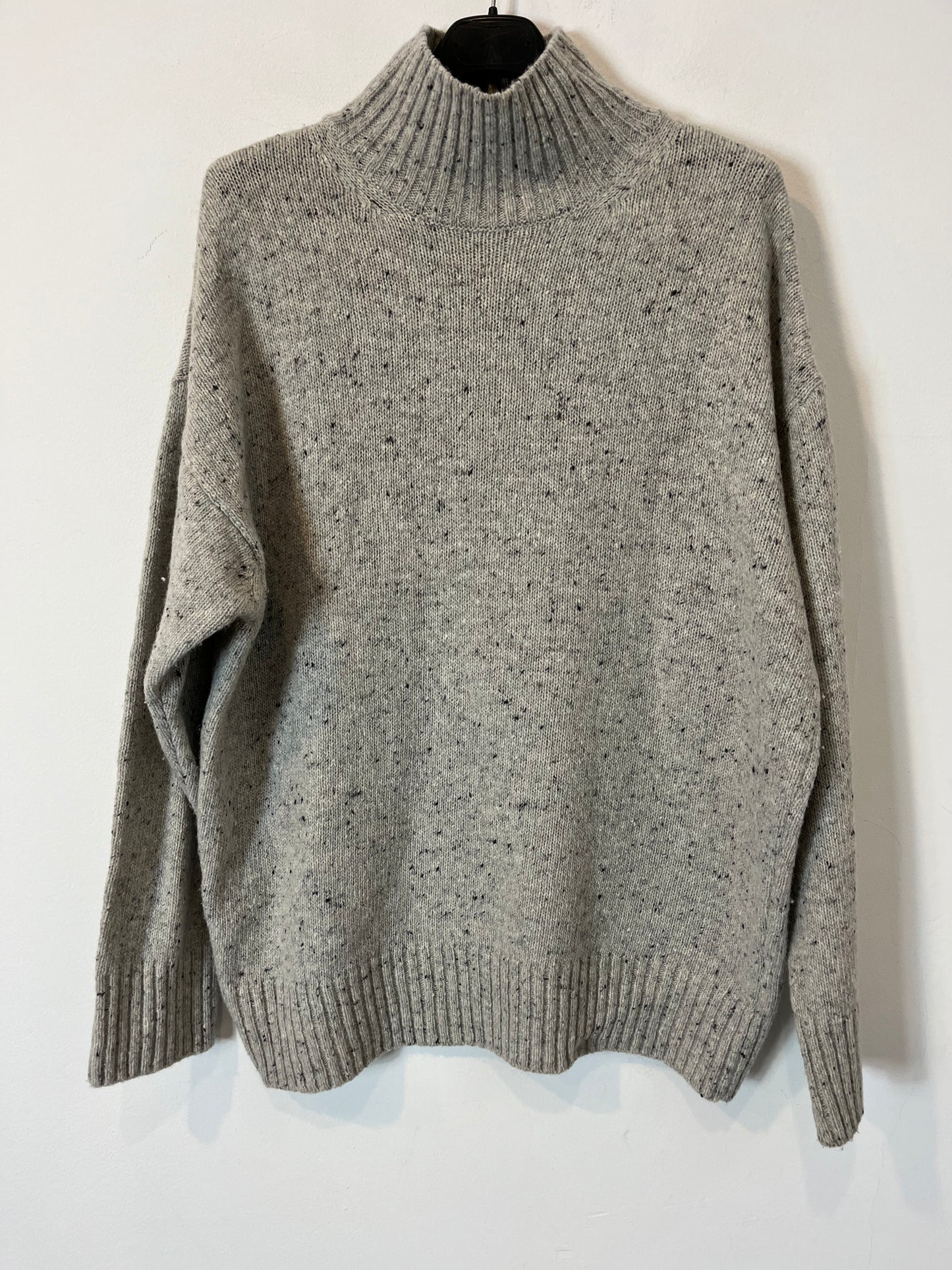 ZARA. Jersey gris cuello alto jaspeado