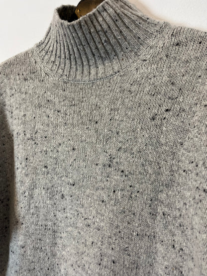 ZARA. Jersey gris cuello alto jaspeado