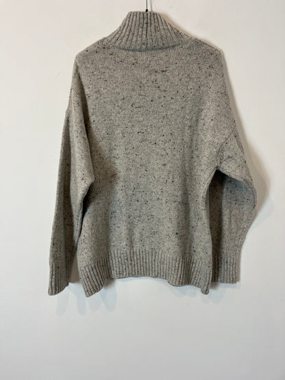 ZARA. Jersey gris cuello alto jaspeado