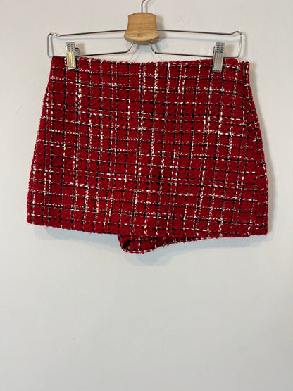 ZARA. Red tweed culottes. TS(XS)