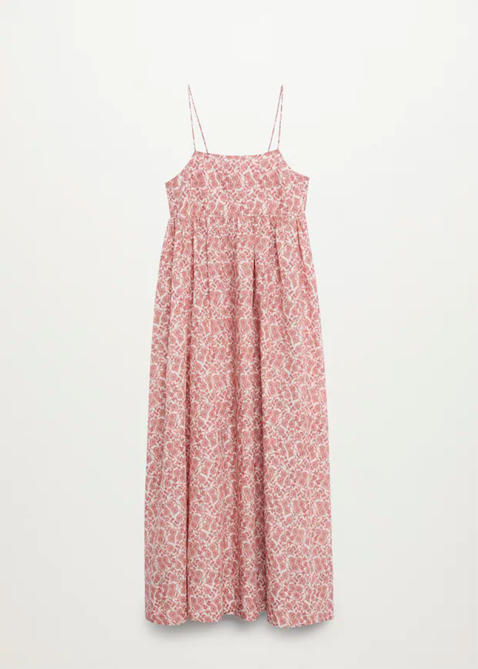 MANGO. Vestido estampado con abertura posterior