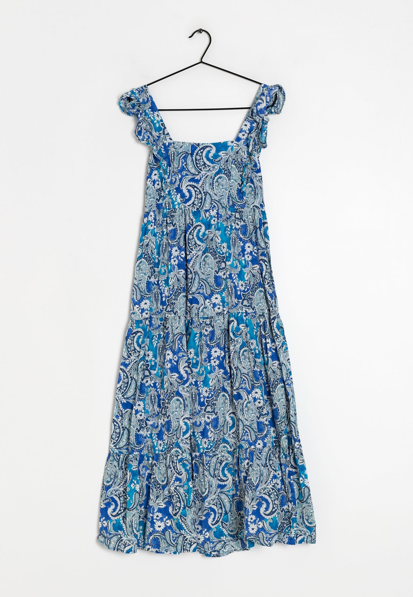MANGO. Vestido con estampado azul