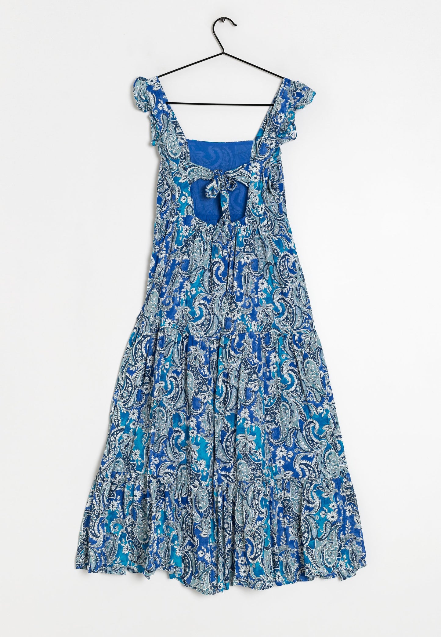 MANGO. Vestido con estampado azul