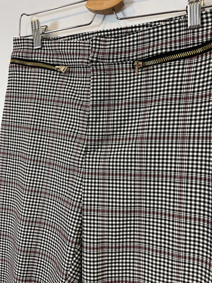 CORTEFIEL. Pantalón elástico cuadros mini. T 42