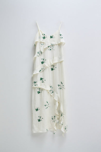SALSA JEANS. Vestido largo con detalle de volantes