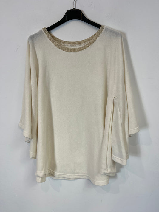 OTRAS. Top punto color crudo detalle manga. T M