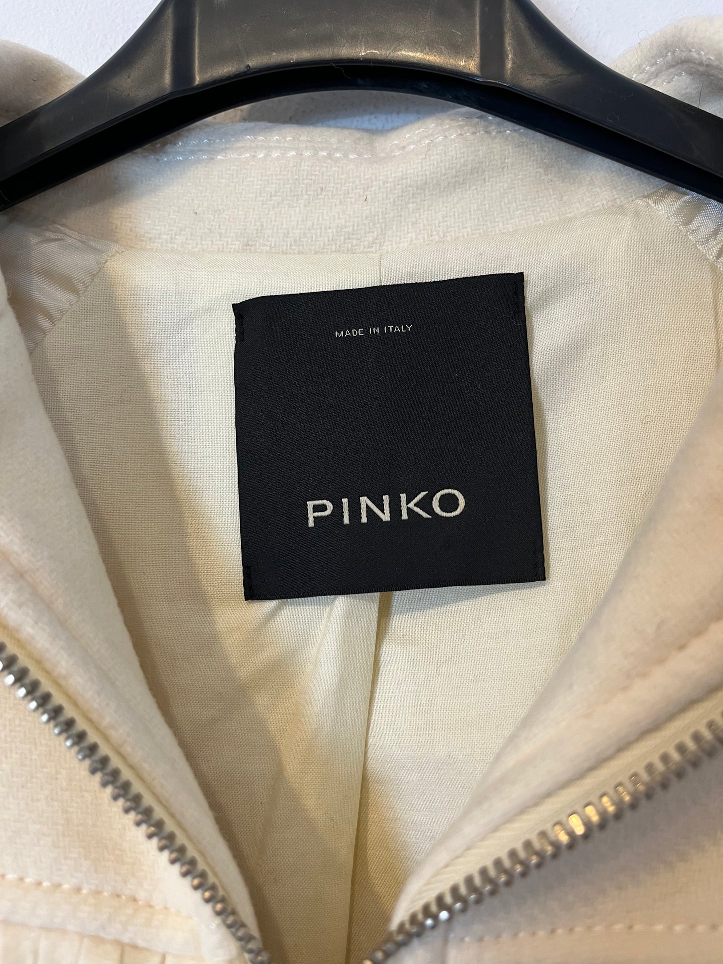 PINKO. Chaqueta lana flecos. T 36 (M)