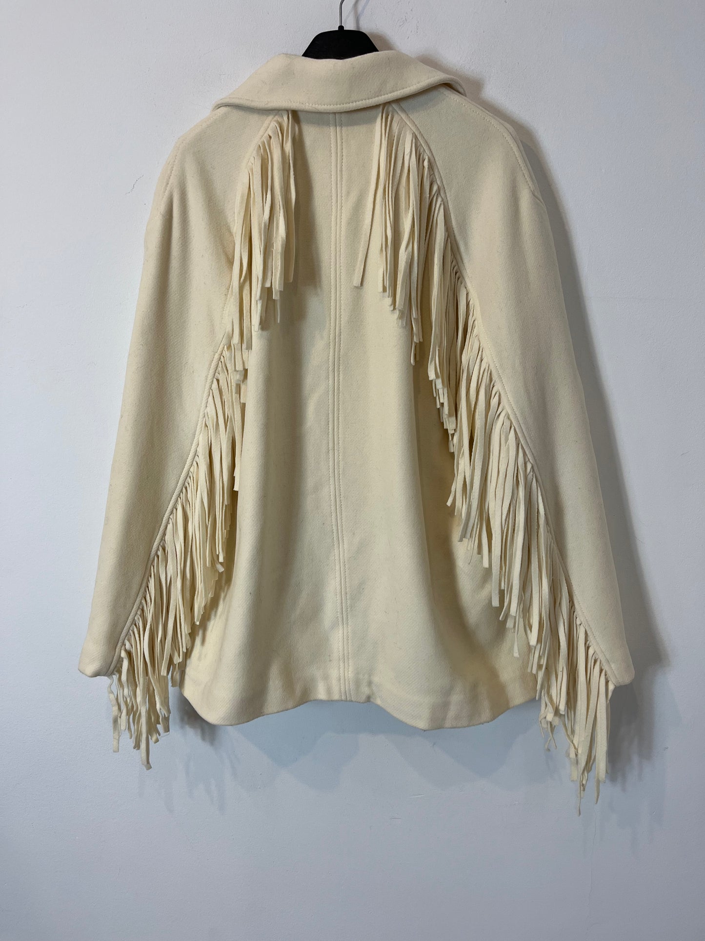 PINKO. Chaqueta lana flecos. T 36 (M)