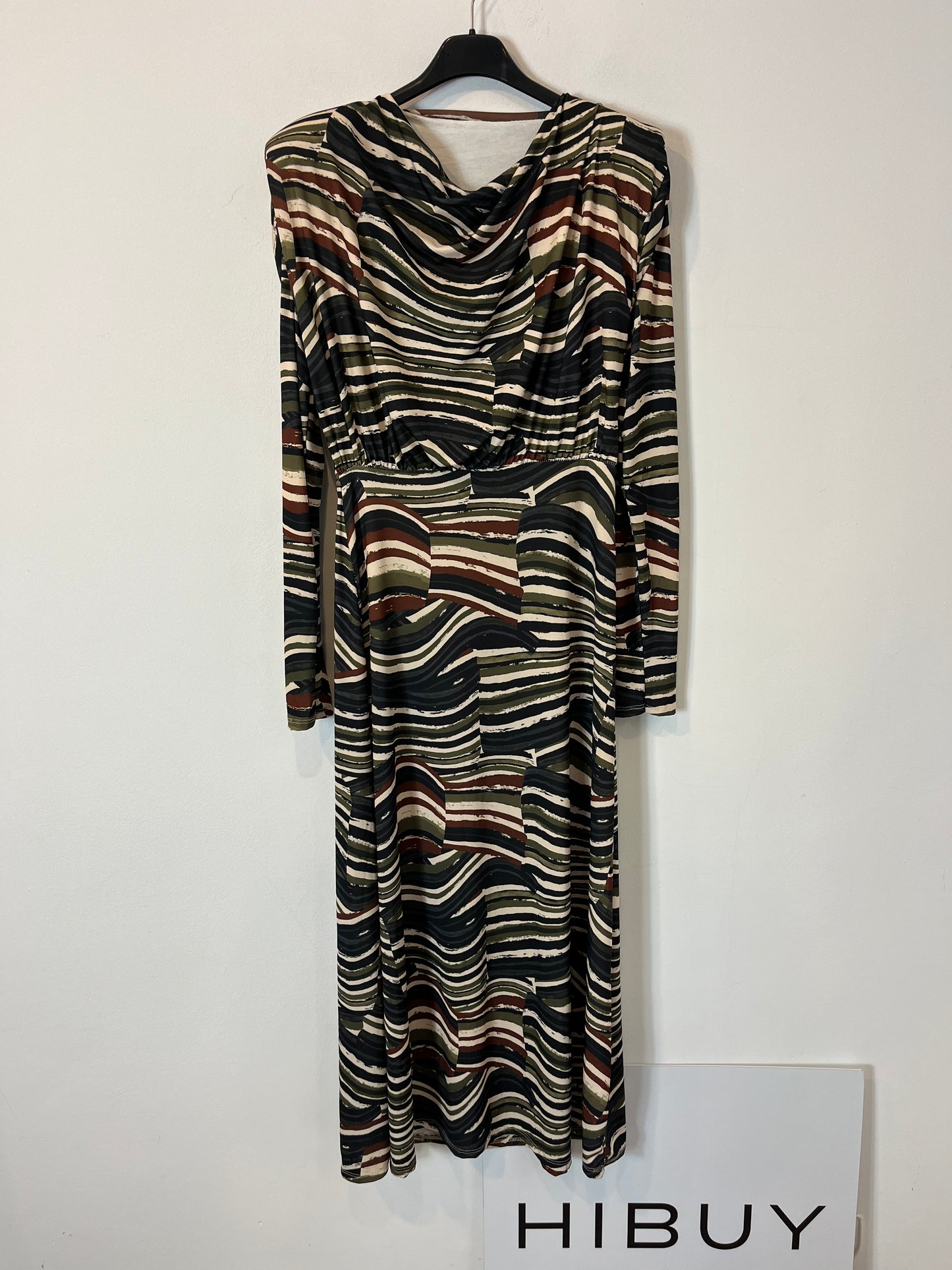 OTRAS. Vestido midi estampado punto elástico. T M