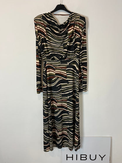 OTRAS. Vestido midi estampado punto elástico. T M