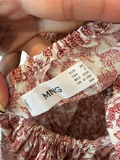 MANGO. Vestido estampado con abertura posterior