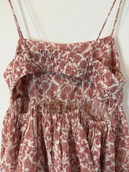MANGO. Vestido estampado con abertura posterior