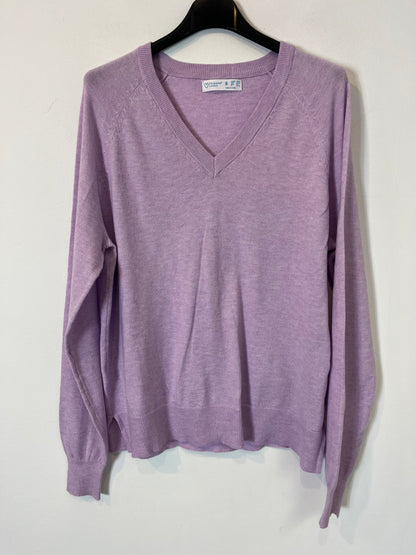 PRIMARK. Jersey malva cuello pico. T S