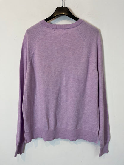 PRIMARK. Jersey malva cuello pico. T S