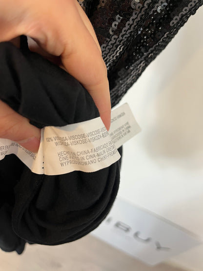 BERSHKA. Vestido corto lentejuelas cuello halter. T M