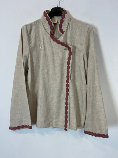 DEALE. Chaqueta/blusa algodón beige. T XS/S
