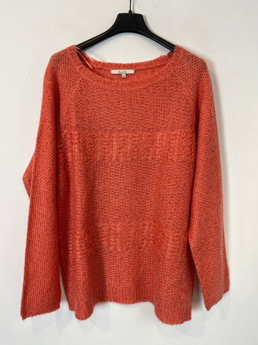 AMITIE. Jersey coral lentejuelas mini. T XL