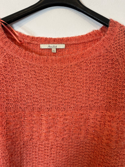 AMITIE. Jersey coral lentejuelas mini. T XL