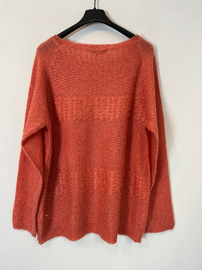 AMITIE. Jersey coral lentejuelas mini. T XL