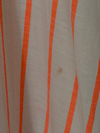 PAN. Vestido largo camisero rayado flúor