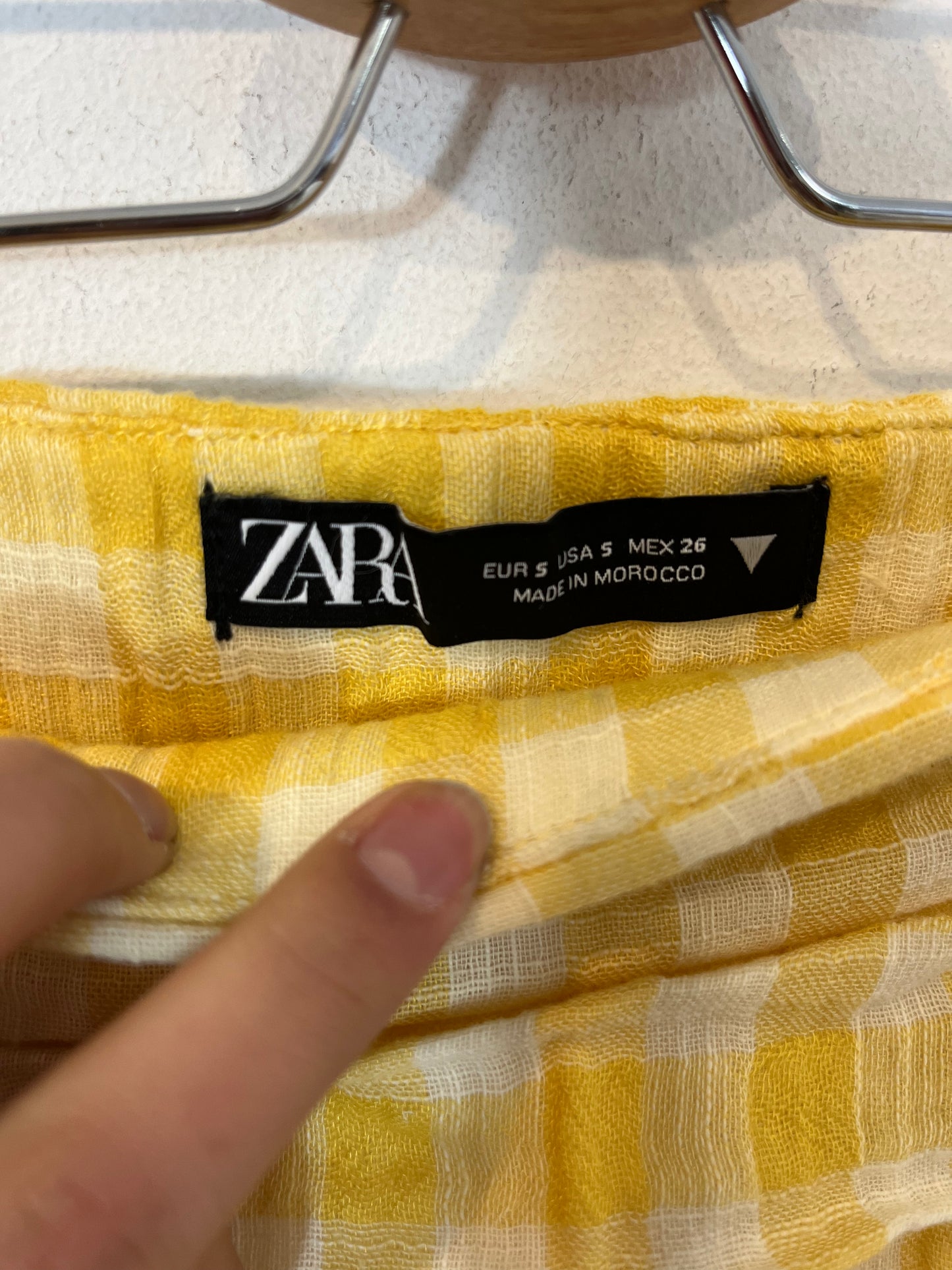 ZARA. Falda mini cuadros. T S