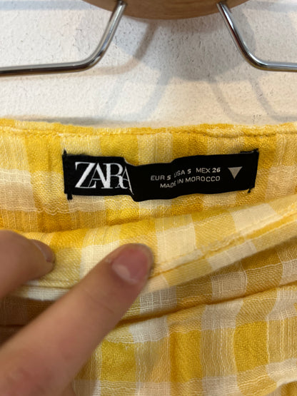 ZARA. Falda mini cuadros. T S