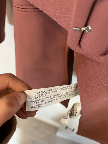 ZARA. Blazer rosa oscuro con cinturón. T XS