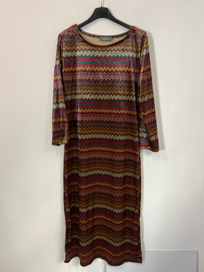 AZALEA. Vestido midi terciopelo zig zag. T S/M