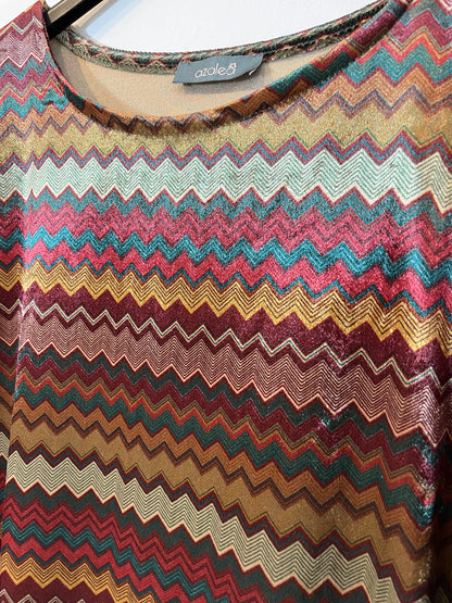 AZALEA. Vestido midi terciopelo zig zag. T S/M