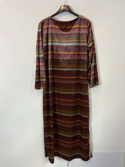 AZALEA. Vestido midi terciopelo zig zag. T S/M