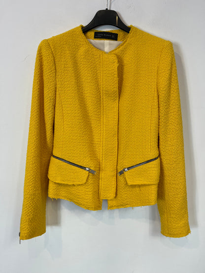 ZARA. Chaqueta tweed cremalleras . T S