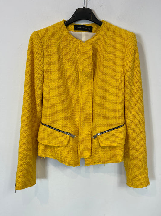 ZARA. Chaqueta tweed cremalleras . T S