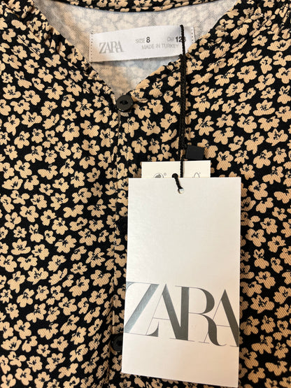 ZARA. Vestido fluido flores niña. T 8 años