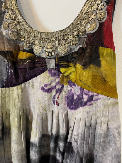 INTROPIA. Vestido largo abalorios. T 38