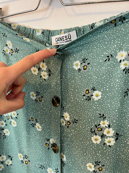 CANESÚ. Falda midi abotonada estampada. T S
