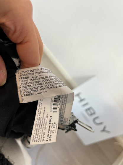 MANGO. Falda midi hilos plateados. T XS