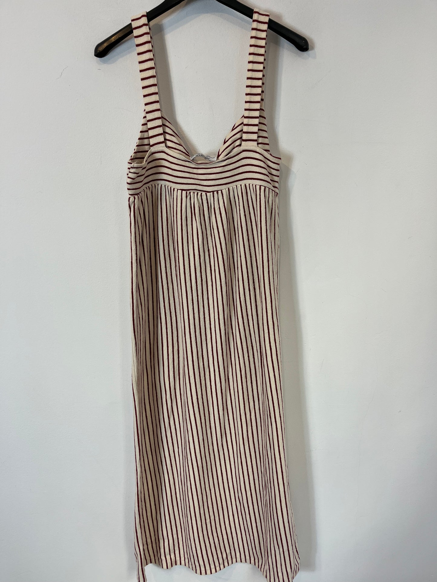 ZARA. Vestido midi textura rayas. T S