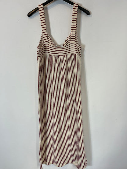 ZARA. Vestido midi textura rayas. T S