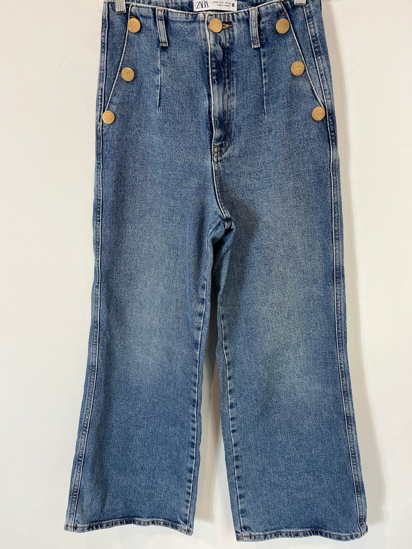 ZARA. Denim culotte botones. T 34
