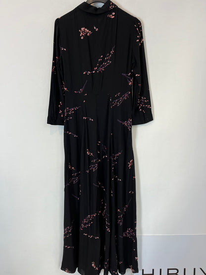 ZARA. Vestido largo negro camisero. T XS