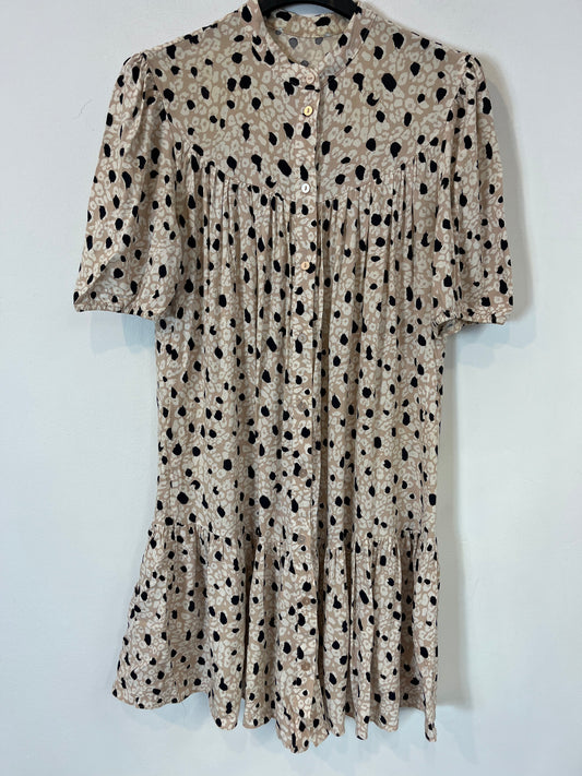 OTRAS. Vestido corto fluido tricolor. T XS