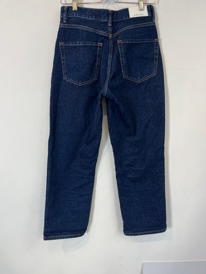 STRADIVARIUS. Denim mom fit azul oscuro. T 36