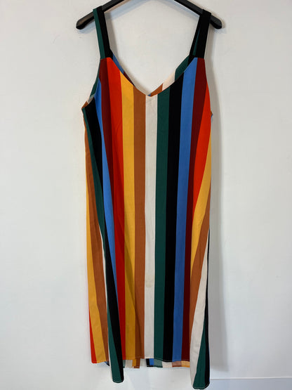 MUSE. Vestido midi rayas colores abotonado. T S