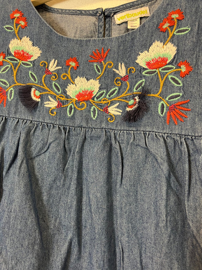 VERTBAUDET. Blusa denim bordados. T 8 años