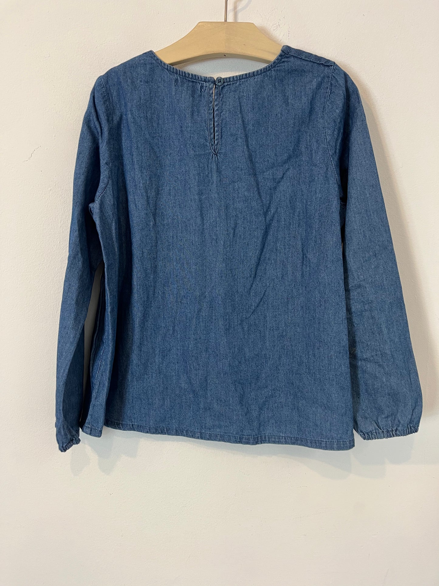 VERTBAUDET. Blusa denim bordados. T 8 años