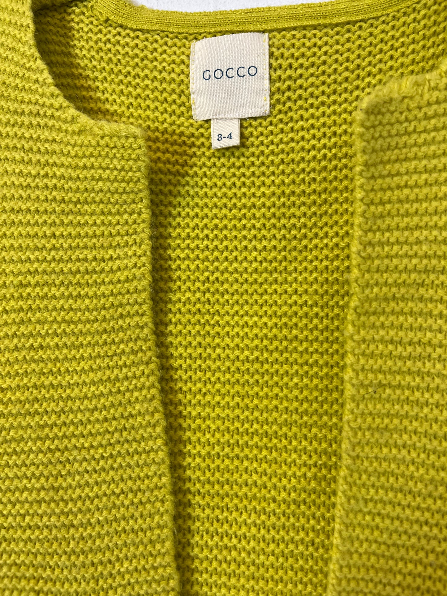 GOCCO. Chaleco punto mostaza. T 4-5 años