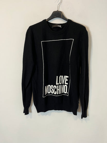 LOVE MOSCHINO. Jersey negro logo con lana. T S