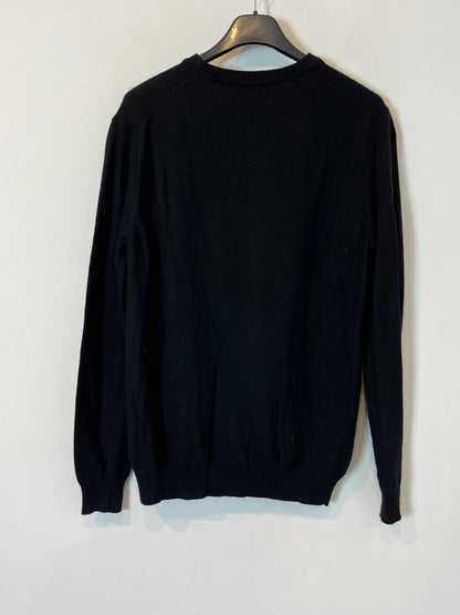 LOVE MOSCHINO. Jersey negro logo con lana. T S